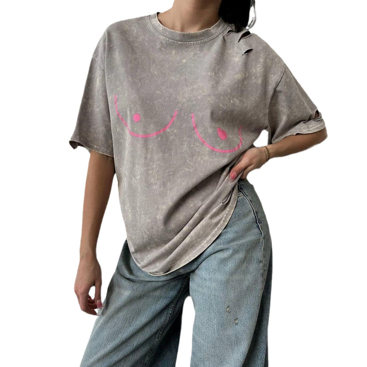 Oversized T-shirt for women with creative print and relaxed fit Lune London