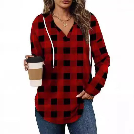 Casual plaid shirt for women with hood Lune London