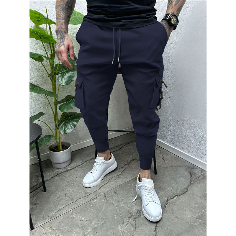 Fashionable cargo jogger pants for men with practical pockets and elastic waistband Lune London