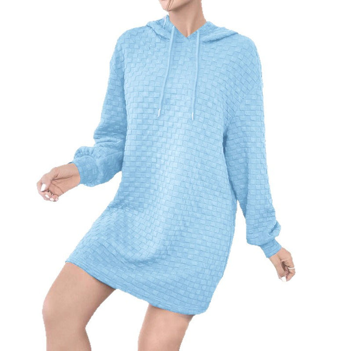 Hooded dress for women in structured material Lune London
