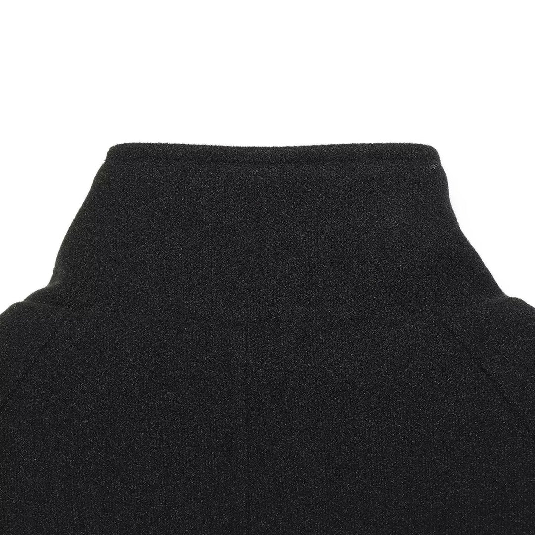 Women's Short Double-Breasted Wool Blend Cape Coat with High Stand Collar Amarae
