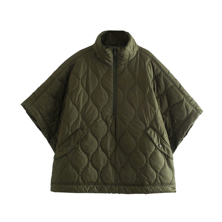 Quilted jacket for women with high collar and practical Italian pockets Lune London