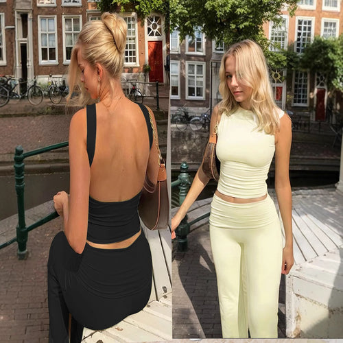 Ensemble de fitness pour femmes avec crop top ajusté et leggings taille haute Chic & Stil