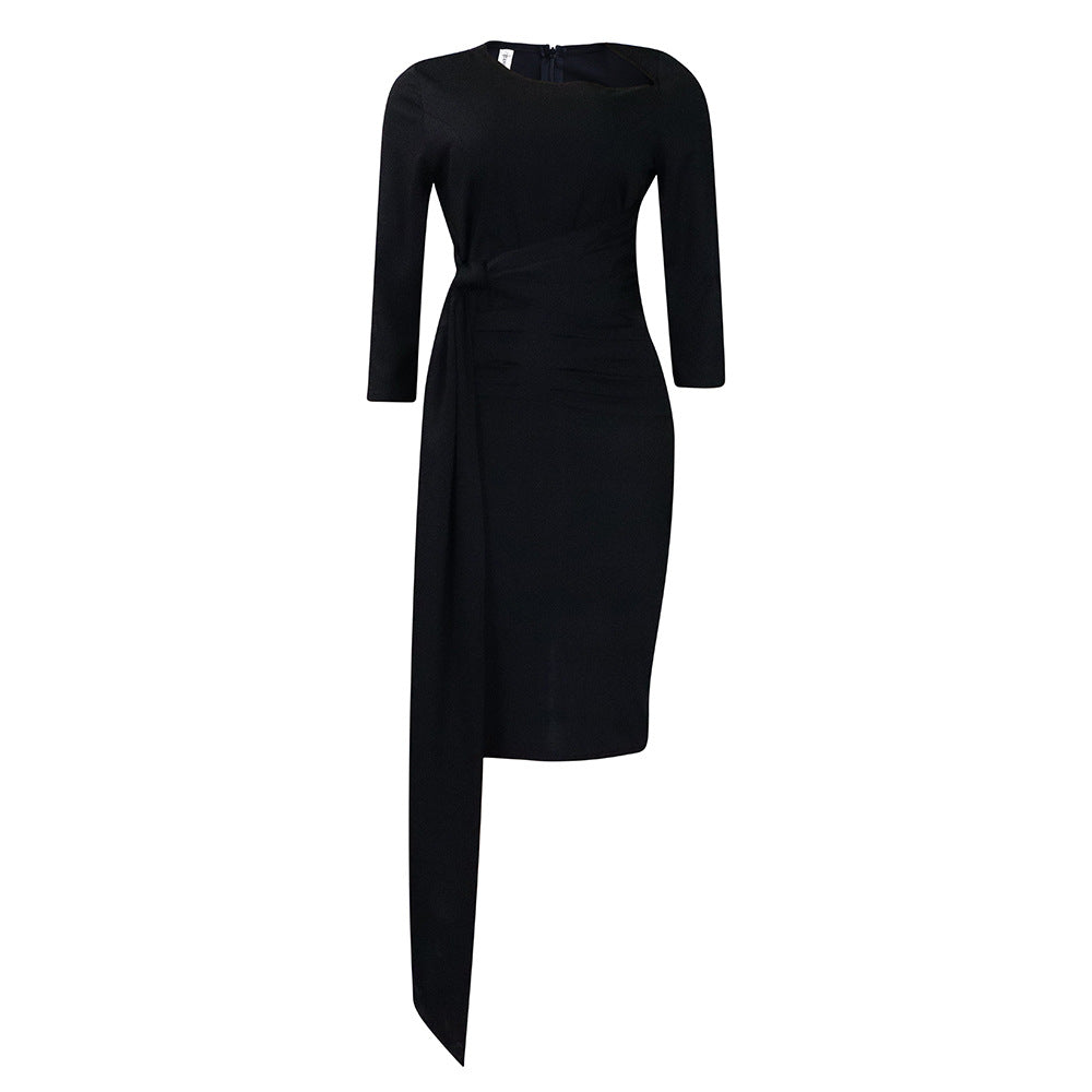 Fitted wrap dress for women with an elegant belt detail Lune London
