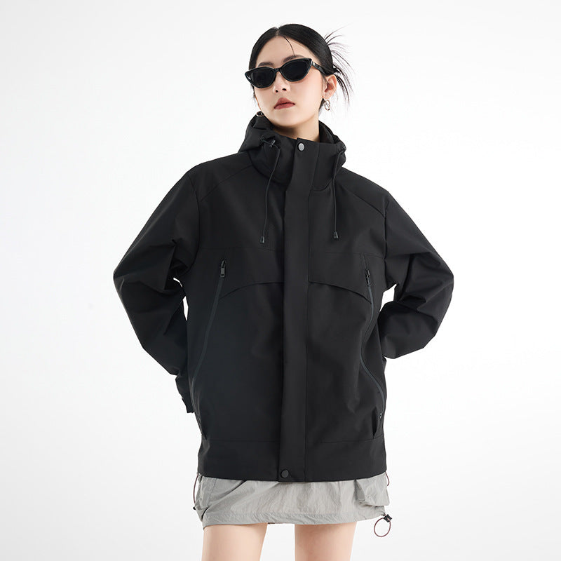 Women's technical waterproof oversized parka with hood and concealed zip pockets Amarae