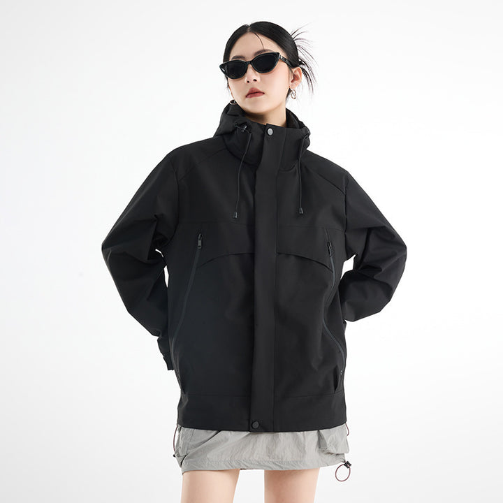 Women's technical waterproof oversized parka with hood and concealed zip pockets Amarae