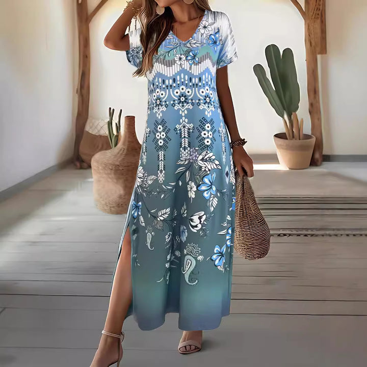 Ladies Elegant floral pattern Maxi dress Lune London