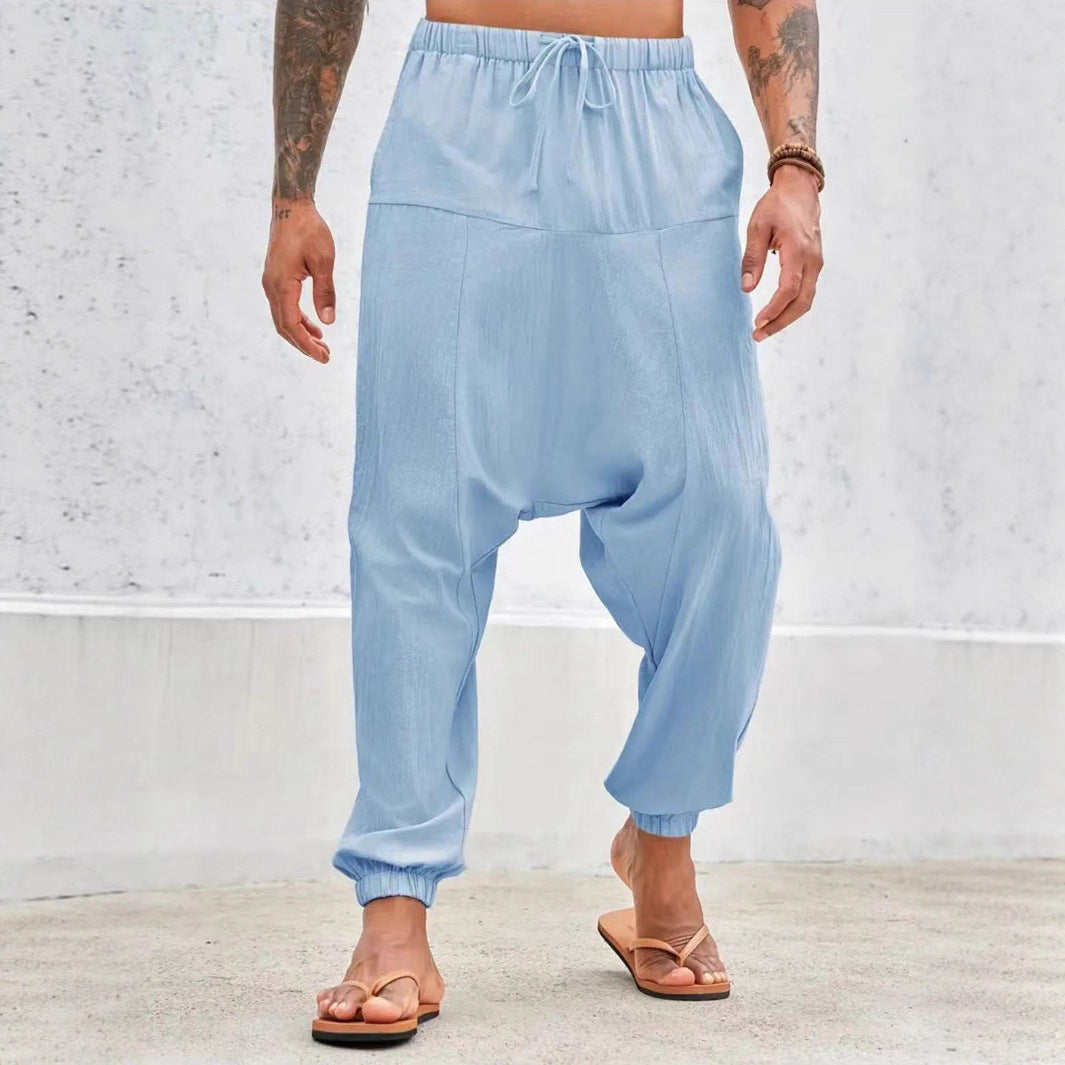 Casual harem pants for men with elastic waist and side pockets Lune London