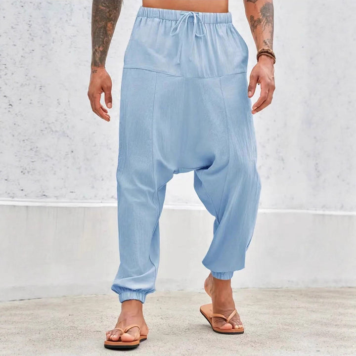 Casual harem pants for men with elastic waist and side pockets Lune London