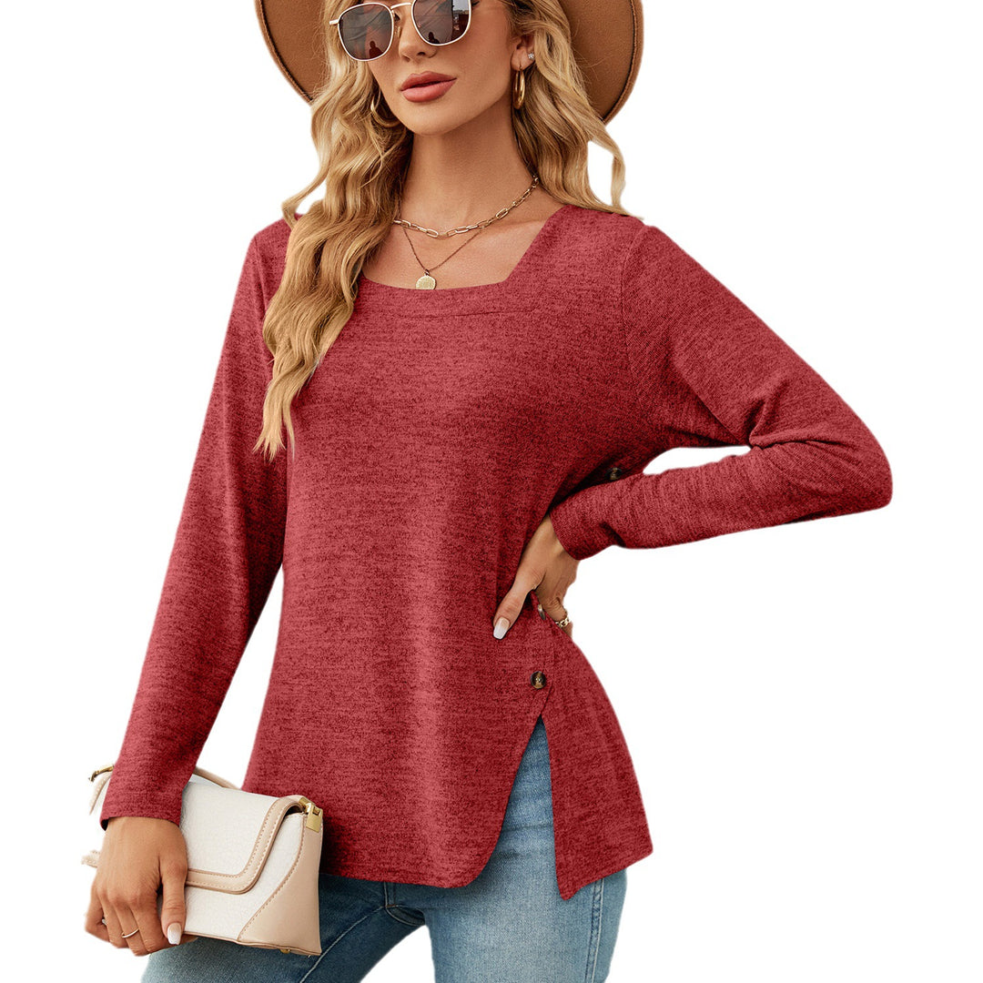 Casual long sleeve top for women with asymmetrical hem Lune London