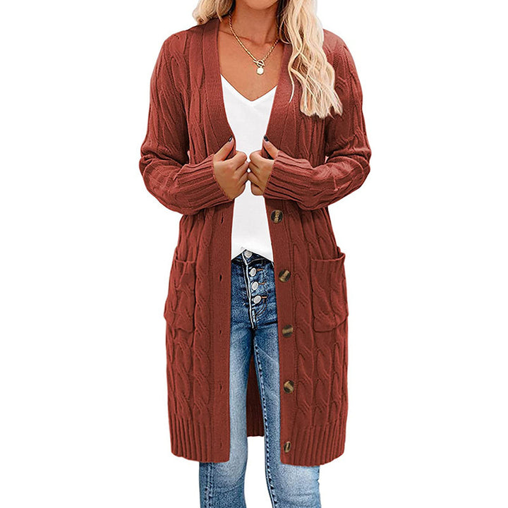 Knit jacket for women with deep V-neck and practical pockets Lune London