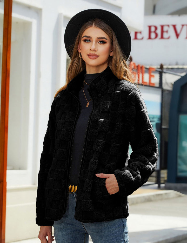 Ladies Cozy Transition Jacket with Textured Surface Lune London