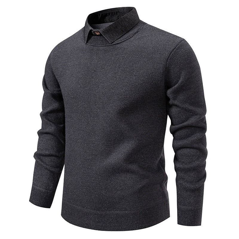 Fine knit sweater for men with modern collar design Lune London