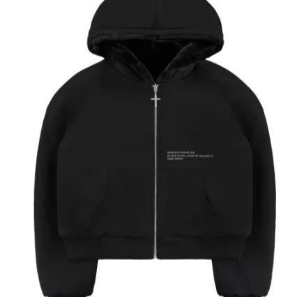 Urban women's hooded jacket in lightweight fleece with kangaroo pocket Lune London