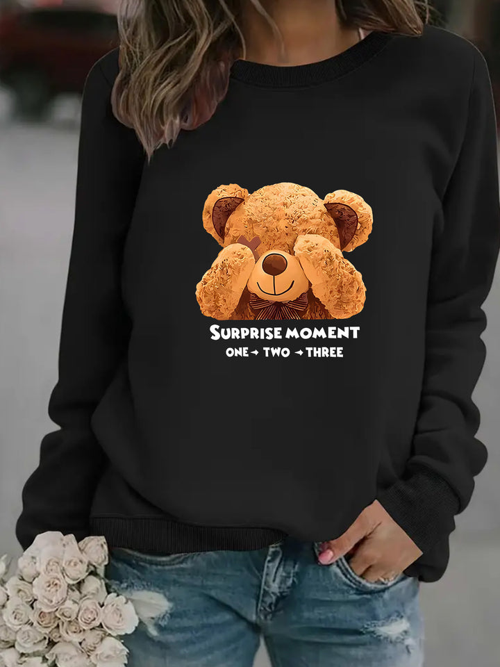 Women Sweatshirt with unique bear motif and entertaining saying Chic & Stil