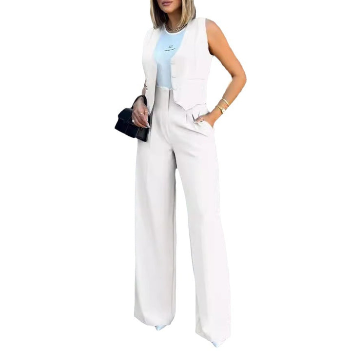 Veste élégante pour femmes avec pantalon large et blazer sans manches Lune London
