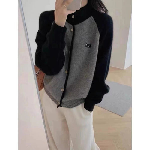 Women's knitted cardigan with elegant collar and button details Amarae