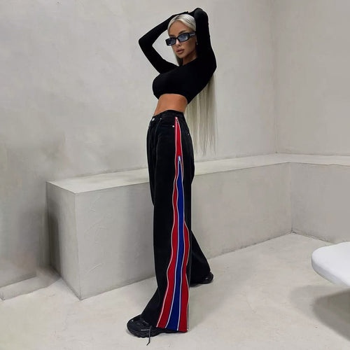 Women Short Sports Top with Long Sleeves and Colorful Side Stripes Amarae