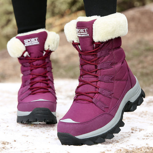 Women's winter boots with cozy faux fur collar and non-slip sole Amarae