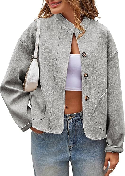 Women oversized button jacket with side pockets Lune London