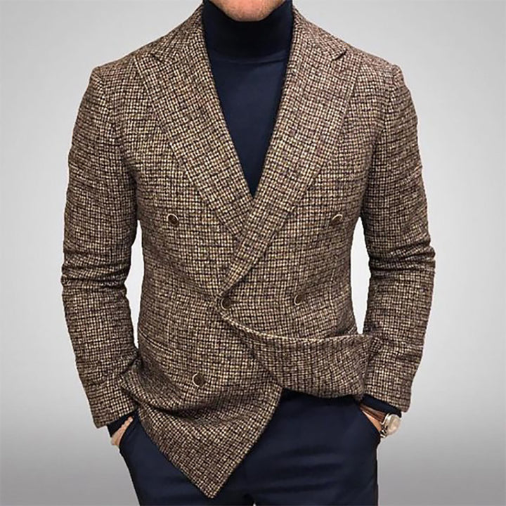 Double-breasted men's blazer in high-quality fabric with modern details Lune London