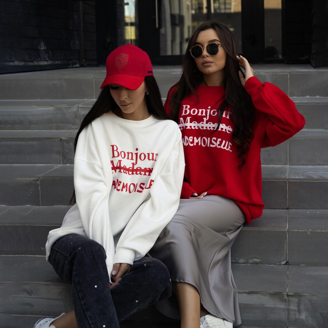 Casual sweatshirt for women with creative inscription Amarae