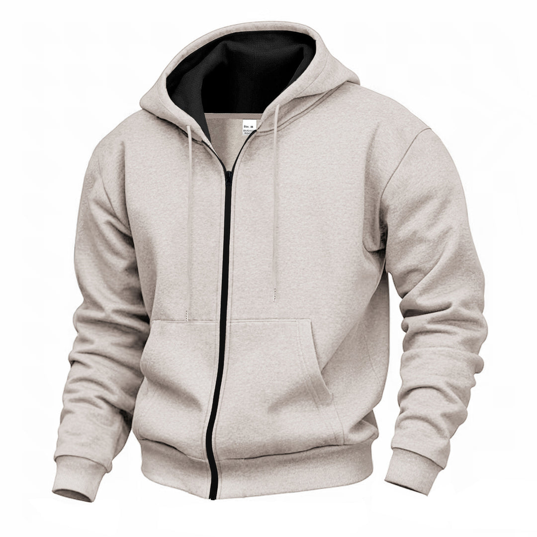 Hooded jacket for men with innovative zipper and comfortable pockets Lune London