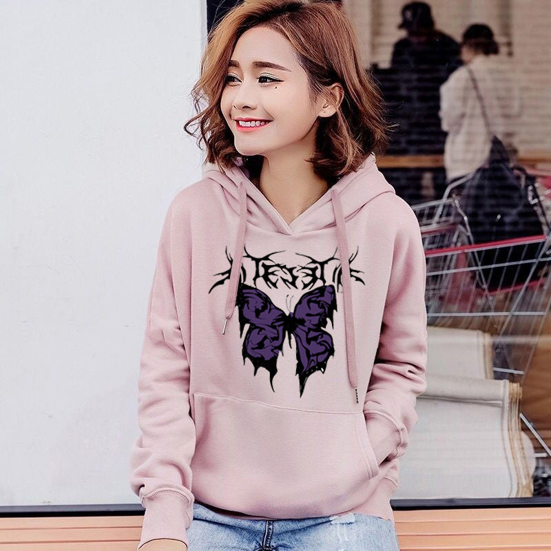 Women’s Hoodie with Artistic Butterfly Design Chic & Stil