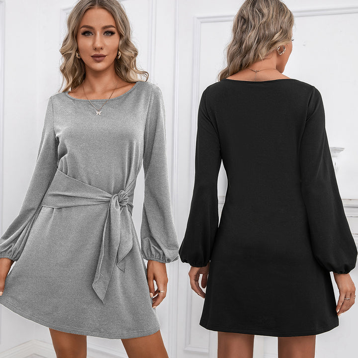 Elegant wrap dress for women with long sleeves and belted waist Lune London