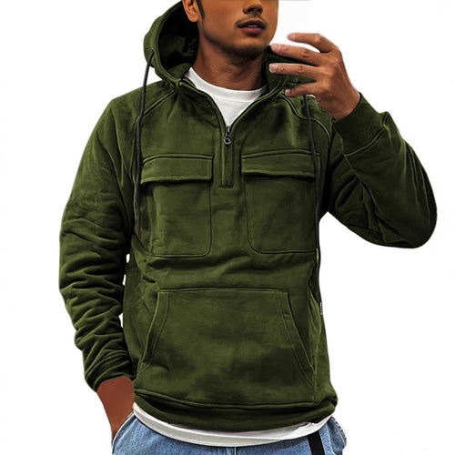 Outdoor pullover for men with practical pockets and high collar Amarae