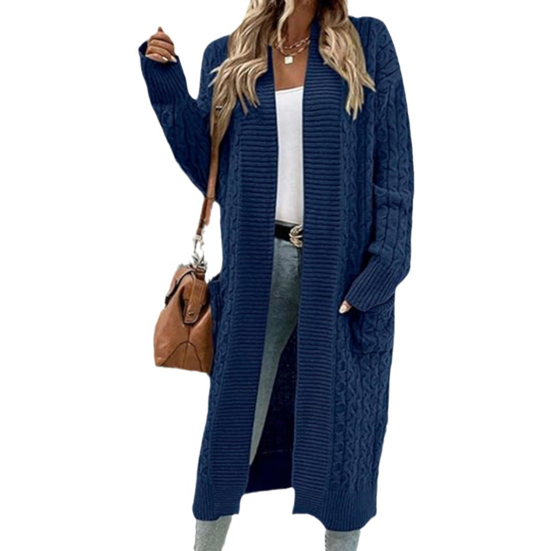 Knit coat for women with cable pattern Lune London