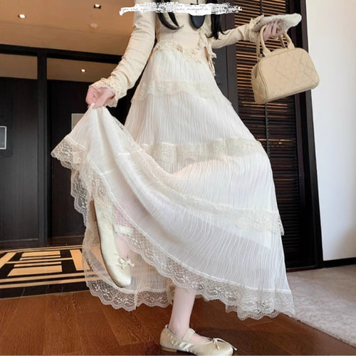 Jupe maxi femme avec bordure en dentelle ludique Chic & Stil