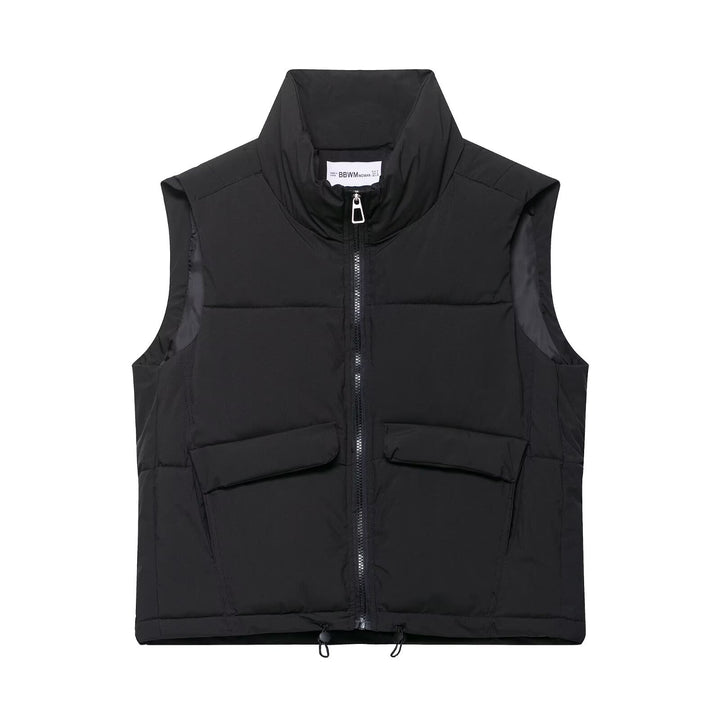 Women's trendy quilted vest with high collar and practical pockets Lune London