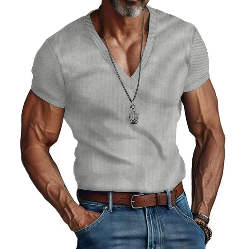 Men's short sleeve V-neck T-shirt Lune London