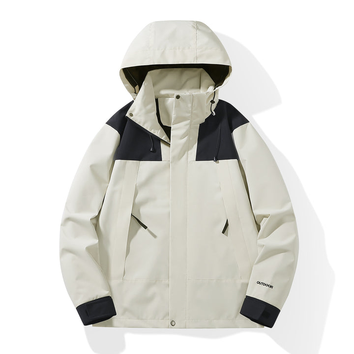 Men's Weatherproof Shell Parka with Adjustable Hood and Concealed Zippers Amarae