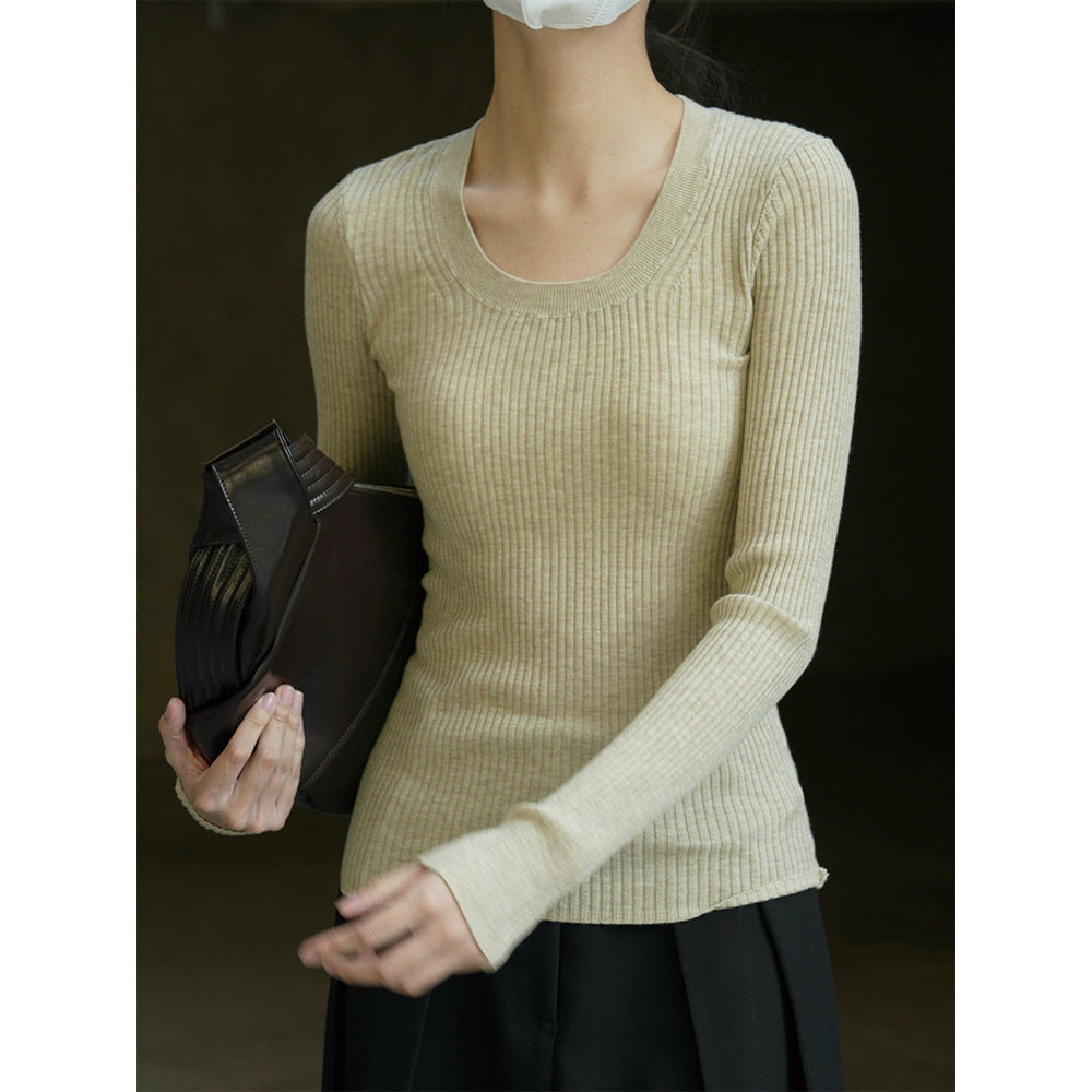 Women's Fitted Ribbed Long Sleeve Shirt made from Sustainable Cotton Blend Amarae