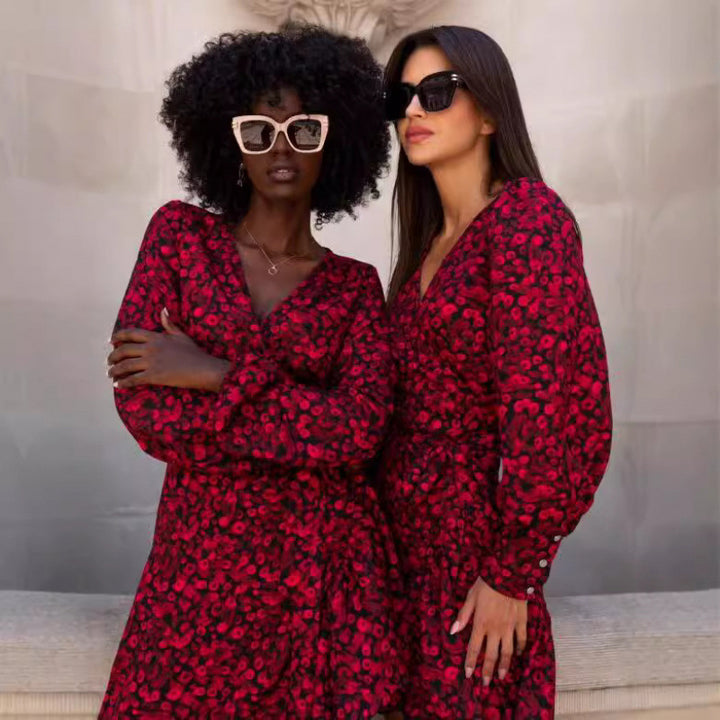 Flattering wrap mini dress for ladies with leopard print Lune London