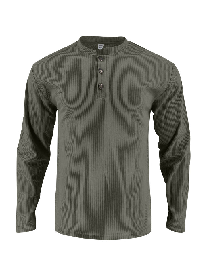 Long sleeve shirt for men with comfortable button placket and textured design Lune London