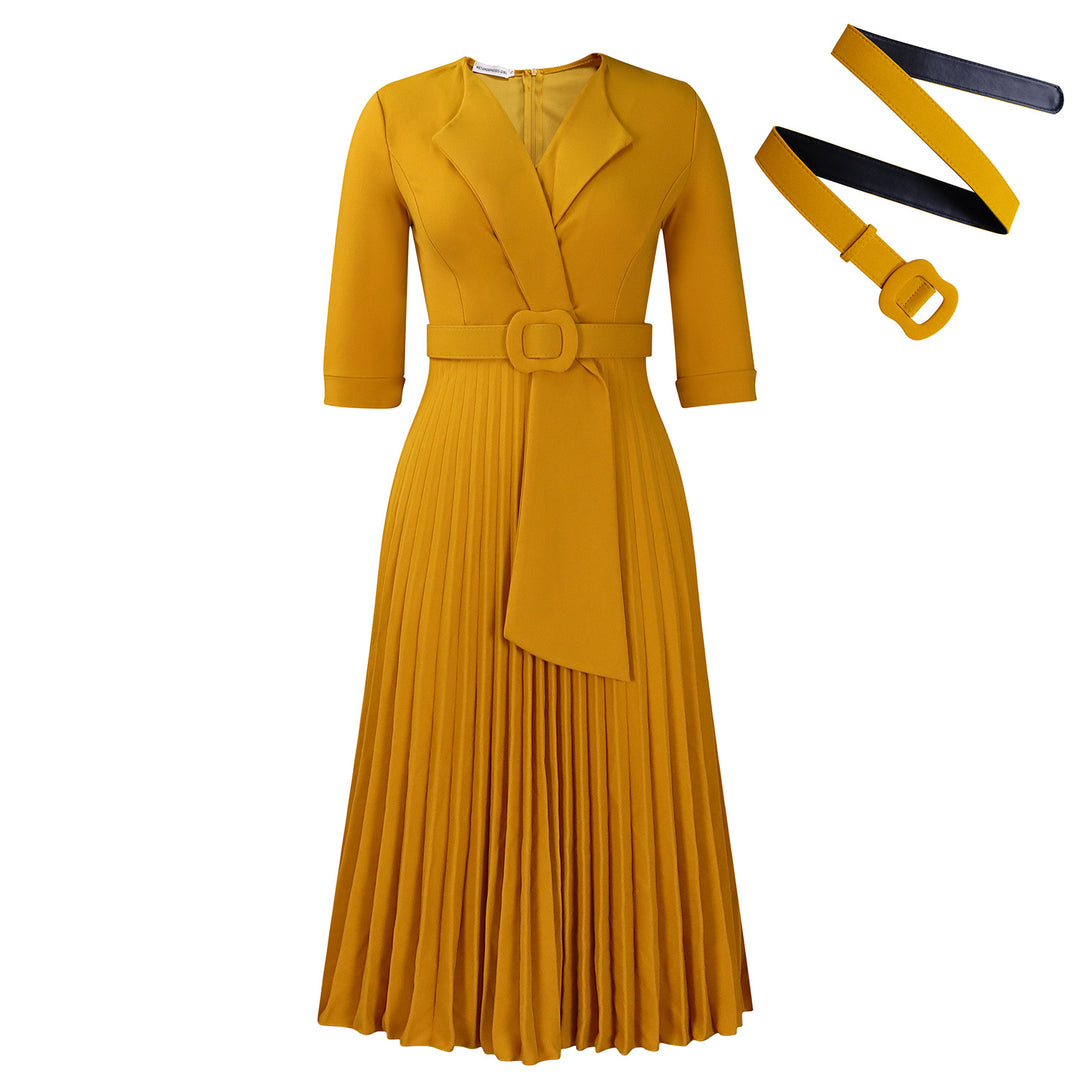 Pleated evening dress for women with fitted design Lune London