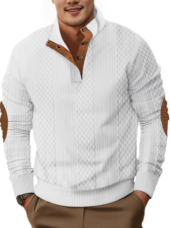 Trendy knit sweater for men with a unique structure and Lune London collar
