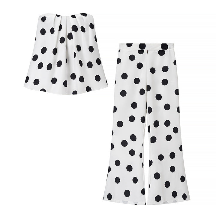 Modern Marlene pants for women with a timeless polka dot design Lune London