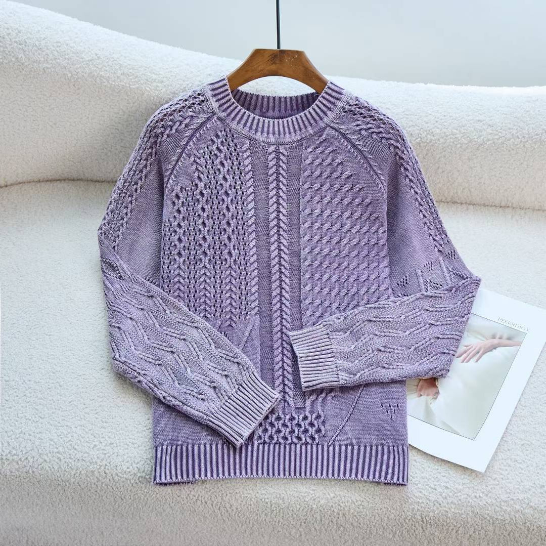 Pull en tricot épais pour femmes avec un motif de câble unique et une coupe décontractée Chic & Stil