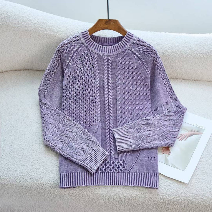 Pull féminin tendance avec design en câble texturé et encolure ronde Chic & Stil