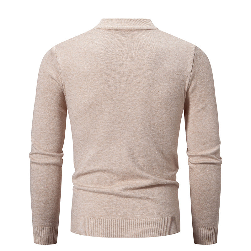 Lightweight knitted sweater for men with high collar and elastic cuffs Lune London