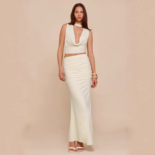 Women's Stylish Set with Chic Top and Long Skirt Amarae