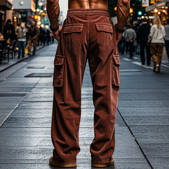 Casual corduroy cargo pants for men with practical pockets Lune London