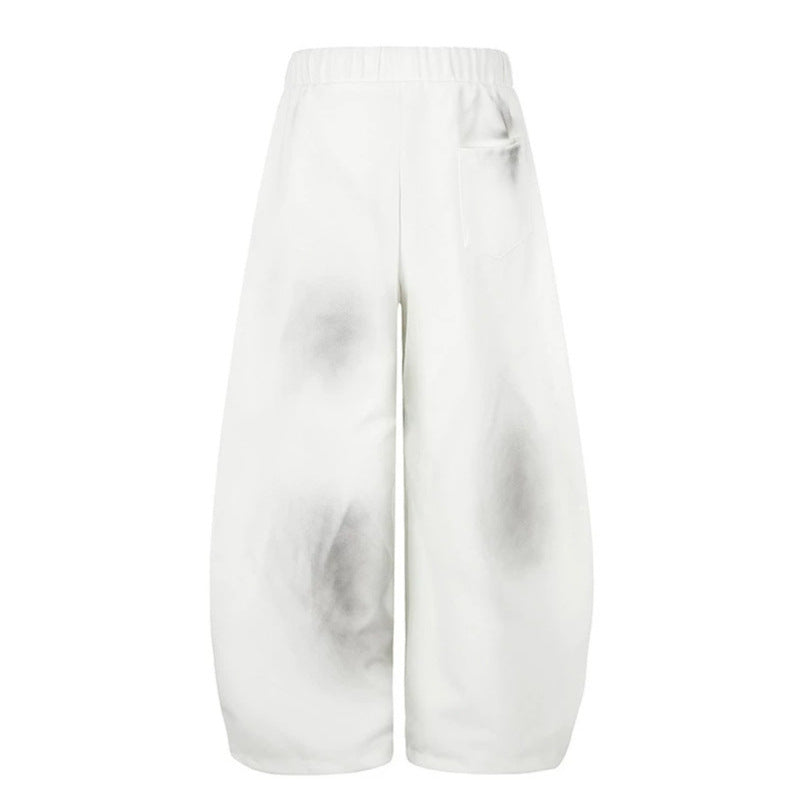 Women's Extra Wide Palazzo Sweatpants with Drawstring Waistband, Star Appliqué and Soft Tie-Dye Effect Amarae