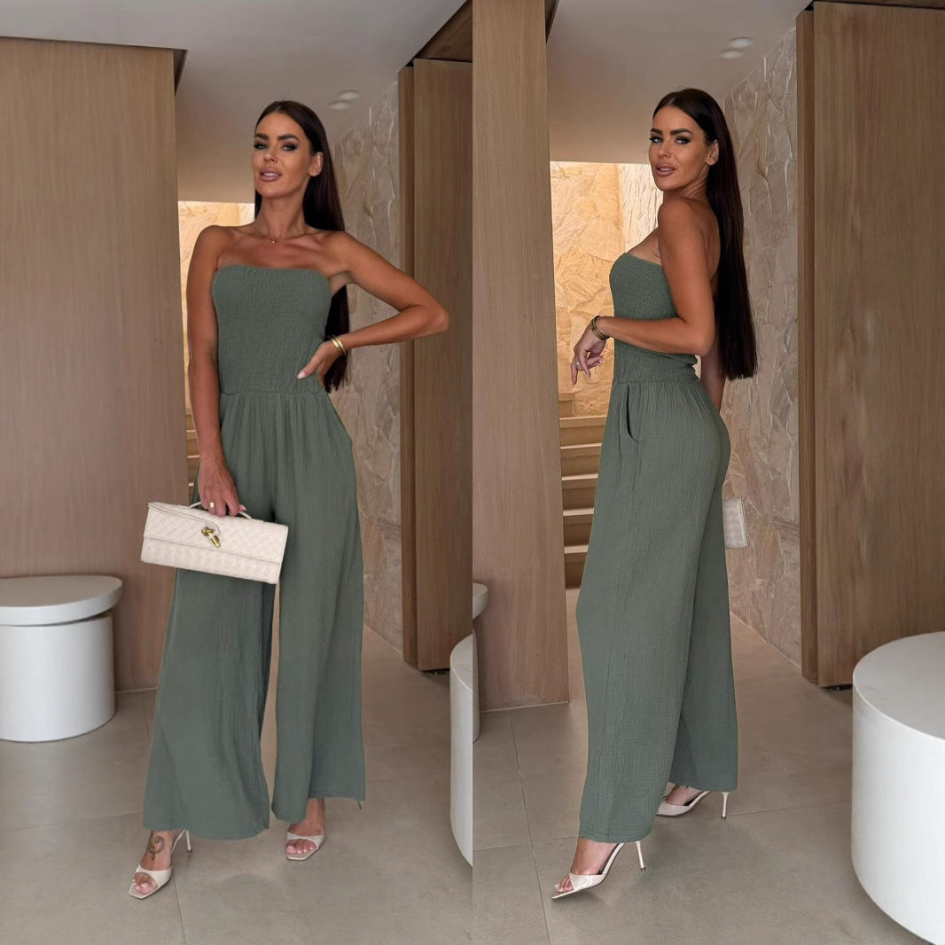 Lune London Wide Leg Strapless Jumpsuit for Women