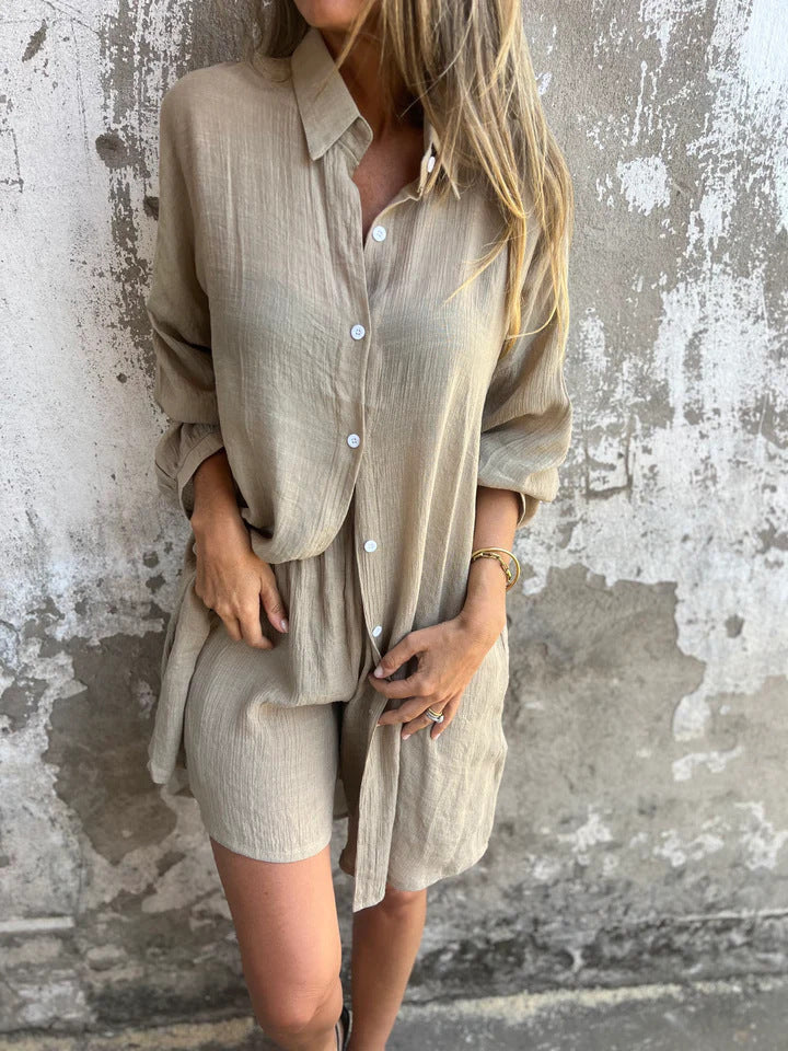 Shirt dress for women with practical side pockets Lune London