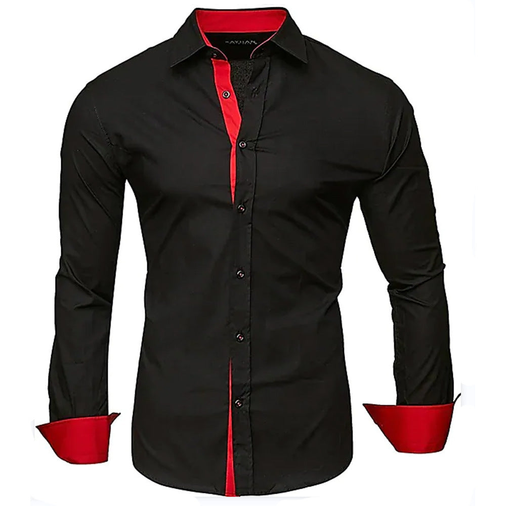 Elegant long sleeve shirt for men with contrasting cuffs Lune London